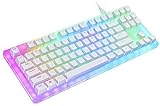 Womier 87 Key K87 Mechanical Keyboard 80% 87 TKL PCB CASE hot swappable Switch Support Lighting Effects with RGB Switch led (Womier 87 HS Gateron Yellow x1)