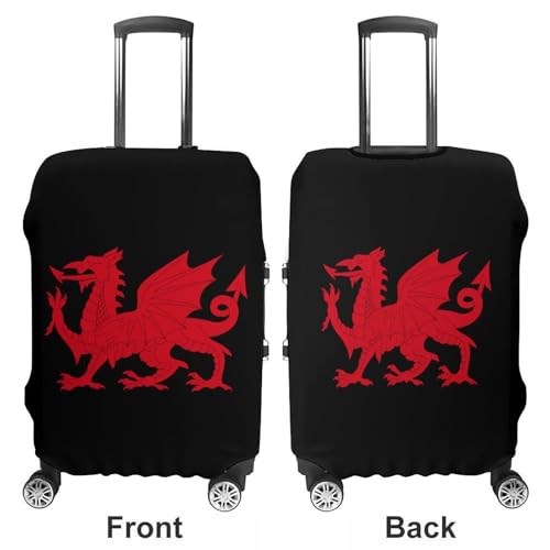 Flag Of Wales Welsh Cool Dragon Travel Luggage Cover Suitcase Protector Fits 19-32 Inch Case S3
