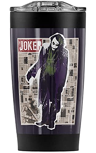 Batman Dark Knight Joker Funny Pages Stainless Steel Tumbler 20 oz Coffee Travel Mug/Cup, Vacuum Insulated & Double Wall with Leakproof Sliding Lid | Great for Hot Drinks and Cold Beverages