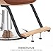 BarberPub Bend Wooden Salon Chair Hydraulic Chair Hair Cutting Beauty Spa Styling Equipment 8261(Brown)
