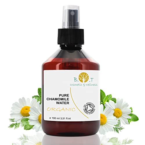 B.O.T cosmetic & wellness BIO Hidrolato Organico de Manzanilla Romana. Agua de Camomila Cuidado Piel Sensible (Cara y Cuerpo), Bebé, Cabello & Hogar. Tonico Facial 100% Natural y Puro - 100 ml