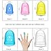 50Pcs Silicone Finger Tips Guard 5 Sizes Silicone Thimble Finger Pads Grip Finger Protector Covers for Paperwork, Cutting, Wax Carving, Guitar Playing (XS/S/M/L/XL)