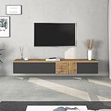 mobile porta tv parete attrezzata STRUTTURA FUNZIONALE: Dotato di 2 ante, 1 ribalta con apertura push to open e un ampio ripiano di 200 cm per organizzare dispositivi e oggetti decorativi
