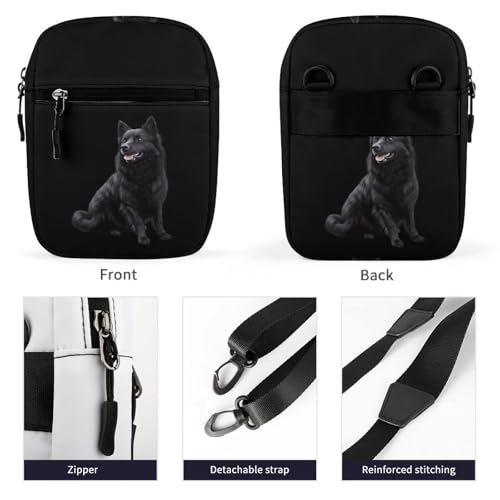 Black Schipperke Dog Mini Crossbody Bag Anti-Theft Side Shoulder Bags Messenger Bag Unisex3