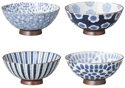 Traditional Japanese Porcelain Rice Bowls, 12.8 Fluid Ounces, Authentic Mino Ware Chawan, Set Of 4 Made In Japan Tg453658714 #TOP26