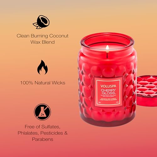 Image of VOLUSPA Cherry Gloss 18 oz Scented Coconut Wax Candle for Home Fragrance