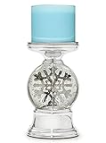 3-Wick Candle Holder Compatible with White Barn Bath & Body Works 3-Wick Candles - Water Globe Musical Snowflake Pedestal (Candle NOT Included)