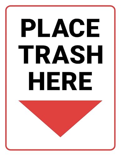 Place Trash Here Sign 12x16 Inch Metal Tin Sign Garage Man Cave Wall Decor
