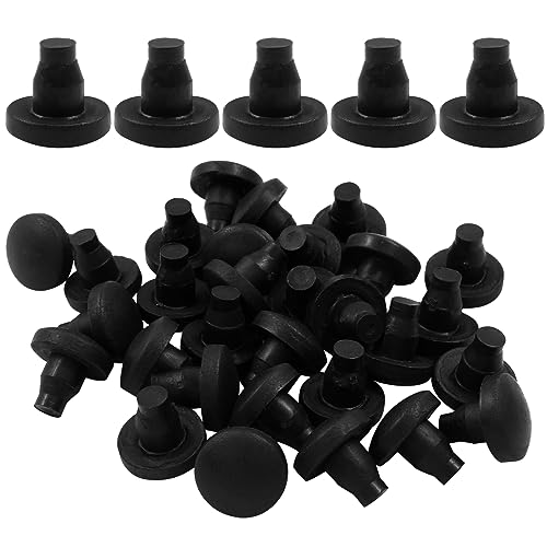 LifCratms 30Pcs PVC Plastic Stem Bumper Floor Protector, 3/5" Black