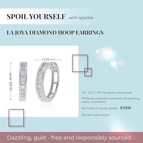 La Joya 1/4 CT Lab Grown Diamonds Hoop Earrings for Women3