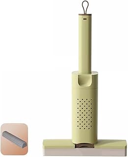 Mopa de mano plegable con cabezal de esponja de alta absorción, perfecta para una limpieza sin esfuerzo en la cocina y el baño (verde)