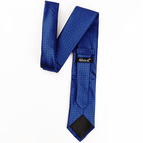 Image of Alizeal Mens Vintage Solid Plaid Tie with Pocket Square 3.15inches Necktie Set