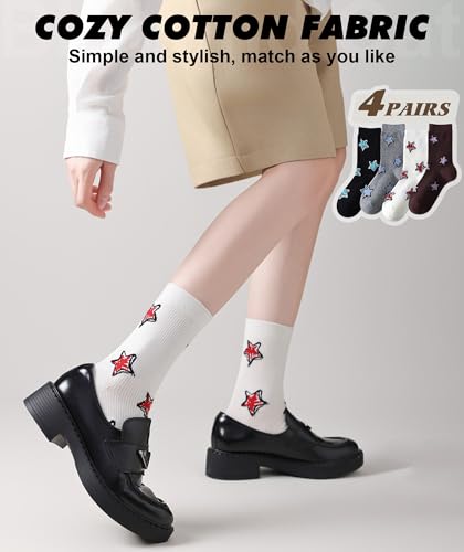 Image of IIG Women's Fashion Cute Cotton Socks Novelty Funny Above Ankle Crew Socks Holiday Gifts for Women 4 /5 Pairs