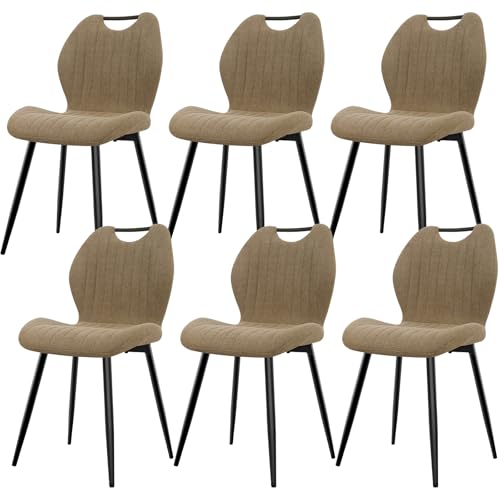 JIJIAN Lot de 6 Chaises de Salle à Manger, Chaise de Cuisine, Chaise tapissée, Chaises de Salon,...