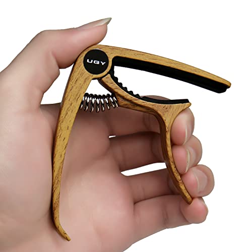 Ugy Capo Guitar Capo For Acoustic And Electric Guitars, Guitar Capo Or Ukulele Capos - Original Wood With 5 Picks #TOP3