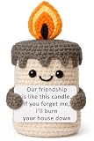 YUEYUQIU Funny Best Friend Birthday Gifts for Women Men, Handmade Crochet Candle Decor, Sarcastic Friendship Presents for Bestie Sister, Cute Birthday Christmas Gag Gift, Dark Humor Desk Accessories