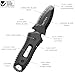 Tactica K.220 Search and Rescue Knife, Full Tang Fixed Blade, 420C Stainless Steel, Partially Serrated, Rope and Seatbelt Cutter, G10 Handle, Twist-Lock Sheath, MOLLE Compatible, Emergency Rescue Knife (Black, Blunt Tip)