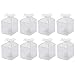 Produktbild 50pcs Platz klar PVC Süßigkeiten Süßigkeiten Cookies Party Favor Geschenkbox mit Blumenmuster Top für Hochzeit Geburtstag Baby Dusche liefert