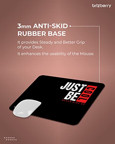 Image of Brizberry Mouse Pad, Optimised for Speed and Precision, Premium Anti Skid Rubber Base, for Office Desktop Laptop PC Mac, 240 x 210 x 3 mm (108S - Pack of 2)