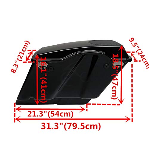 TCMT 5" Extended Saddlebags con tapas para altavoces 5"x7" para Harley Touring modelos CVO Road Glide, Road King, Street Glide, Electra Glide Ultra Classic 1994-2013 miniatura 6