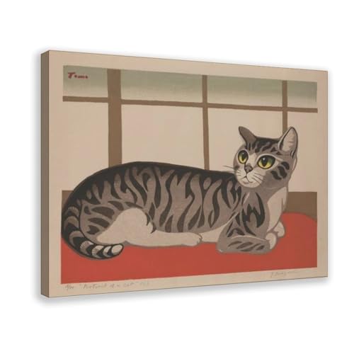 Portrait de chat Inagaki Tomoo impression toile suspendue 30x45