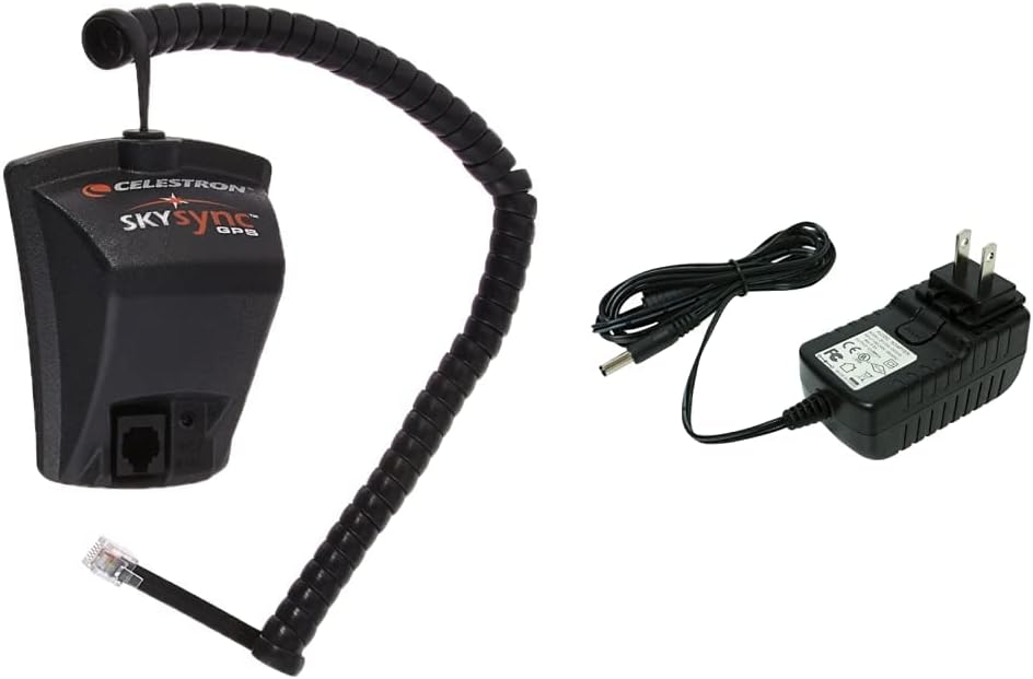 Celestron SkySync GPS Accessory and AC Adapter (Black) Bundle for