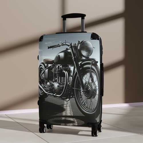 Vintage Motorcycle Suitcase, Travel Luggage, Gift for Travelers, Designer Carry-On, Spinner2