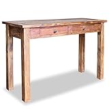 Il tavolo ha 2 cassetti che offrono ampio spazio per riporre i vostri oggetti.Questo tavolo consolle è realizzato in legno massello rigenerato, che ha le caratteristiche di diversi legni come il mogano, il teak, il mango, l'acacia, ecc
