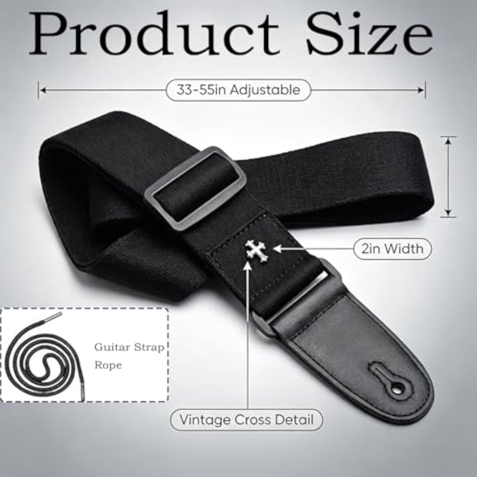 2-Piece Adjustable Guitar Strap Set