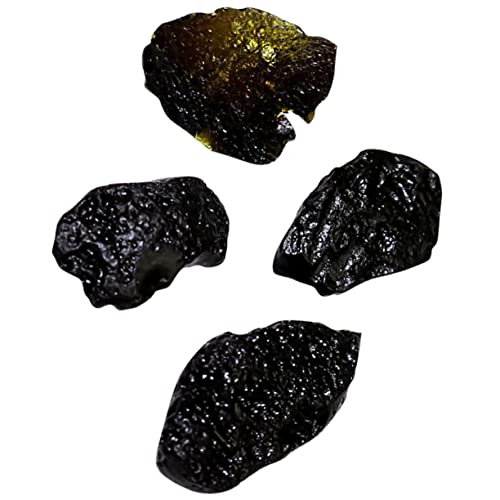ERINGOGO 4Pcs Meteorite Specimens Real Space Science Ornaments for Education and Table Adornment Present for Day Birthdays and Educational Purposes