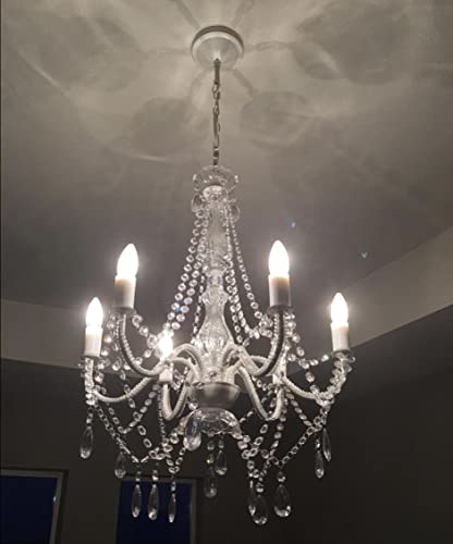 Image of The Original Gypsy 6-Light Flush Mount Crystal Chandelier, White