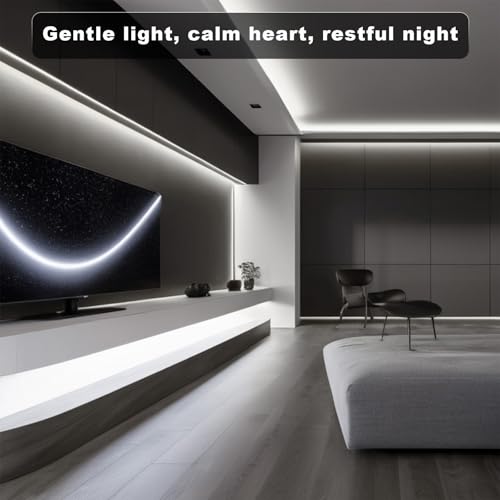 Image of 6.56FT White Neon Light Strip, 5V USB White Led Strip Lights with Touch Controller, Flexible Neon Rope Light for Bedroom, Party, Home Decor, Poster Lights