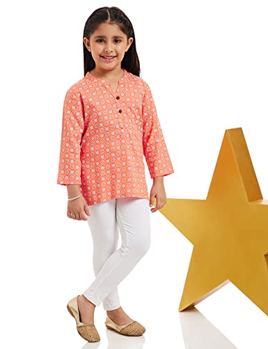 Image of Amazon Brand - Jam & Honey Girl's Cotton Regular Short Kurti