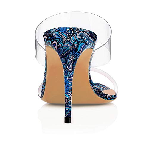 YODEKS Clear Slip On High Heels Sandals Sexy Open Toe Setiletto Heeled Shoes Double Straps High Heel Mules Slide Slipper 8cm Transparent Sandals4