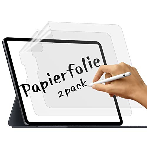 2PCS Papier Displayschutzfolie für iPad Pro 12,9 Zoll (6./5./4./3. Generation, 2022-2018),Matte Schutzfolie Papierfolie Schreibfolie Displayschutz Feel Like Paper zum Zeichnen, Schreibe und Notizen Cover