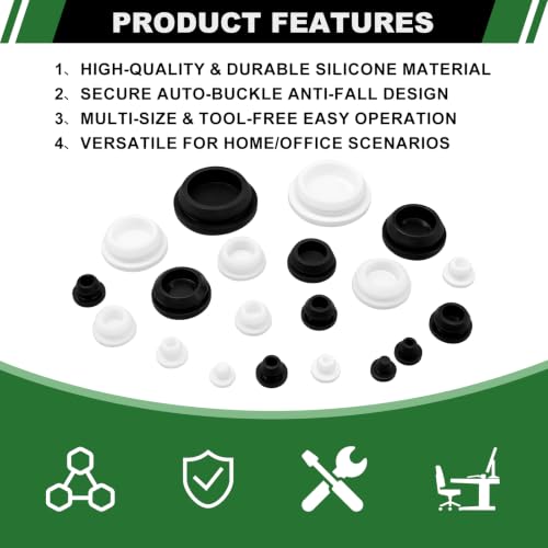 Japtend 280PCS Black & White Silicone Rubber Plugs for Round Holes Kit by Japtend - Used condition - Image 3