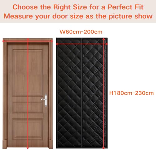 Rideau de porte isolant thermique café W75xH220cm pour pièce climatisée