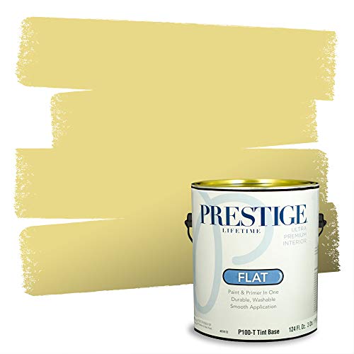 PRESTIGE Paints Interior Paint and Primer In One, 1-Gallon, Flat, Comparable Match of Benjamin Moore* Mulholland Yellow*