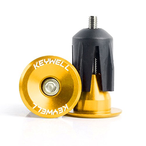 Keywell Bar End Plugs Handlebar End Caps Bike Handlebar Plugs Perfect For Most Bicycles Road Bike Mountain Bike Bmx Mtb Fixie (Aluminum, 2 Count) (Gold) #TOP1