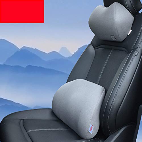 AXCJ Cojín Lumbar del Cojín del Coche de Czz, Respaldo Respirable de la Ayuda Lumbar, Almohada Lumbar de la Almohada de la Cabeza Lumbar del Cinturón de Seguridad,F,Amortiguar