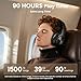DOQAUS Bluetooth Headphones Over Ear, 90H Playtime Wireless Headphones with App Control, 9 EQ, Deep Bass, HiFi Stereo Sound, Headset for Travel Commute Gym and Study, Foldable Memory Foam
