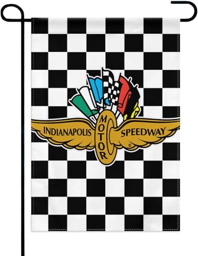 Indy decorations Motor Race Garden Flag 12x18 Inch Garden Flags Black and White Checkered Double-sided Printing for Motorsport Fans