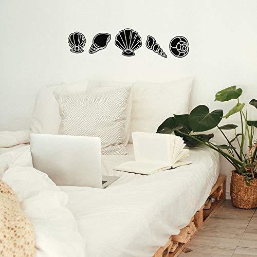 Set de 5 Vinilos Decorativos de Conchas, 8" x 8" miniatura 2