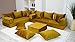 20,3 cm dicker Stoff, goldfarbene L-förmige Bodenbestuhlung, marokkanische Wohnzimmerbestuhlung, luxuriöse Samtbodencouch, Ektorp-Sofabezug, Schlafsofa (Nur L Sofa)