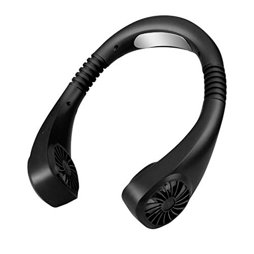 Portable Air Conditioner Mini Cooler Fan,USB Rechargeable Super Quiet Working,Handfree Neck Fan for Summer Outdoor (Free Size, Z1 Black 1 x Hanging Neck Fan+1 x USB Cable)