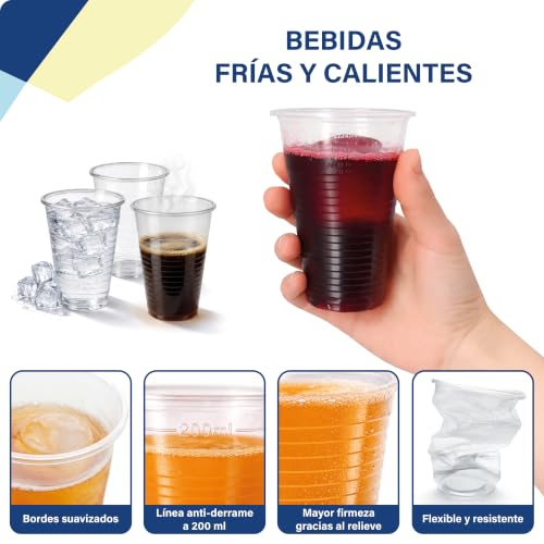Miniatura 3 de Dunwave,100 Vasos Desechables 220ml, Vasos De Plástico Desechables, Vasos De Plástico, Vasos Para Fiestas Y Cumpleaños, Vasos Desechables De Plástico Transparente 100
