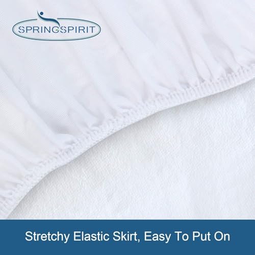 RV King Terry Mattress Protector Waterproof for 72''×80'' up to14'' Depth, Ultra Soft & Breathable Smooth Top Fitted Mattress Cover Skin-Friendly Machine Washable