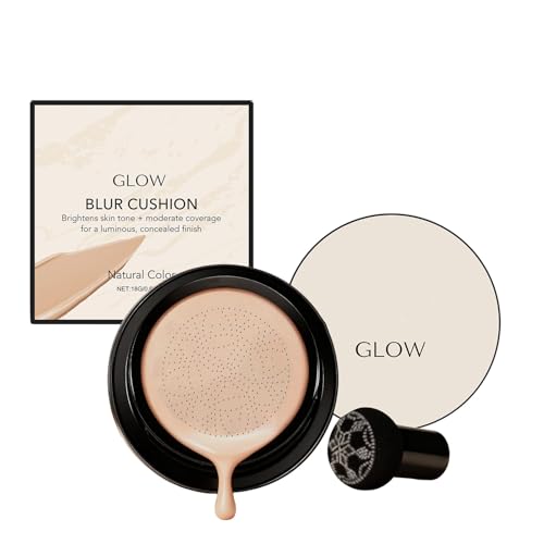 Base Maquillaje Coreano Cojín CC Crema Luvie Glow - Cobertura Completa Ligera Iluminadora para Tonos Uniformes (#3, 60g)