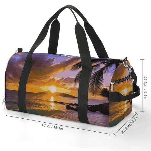 Gym Bag for Men Women Travel Duffle Bag Lightweight Weekender Duffel Bag Tropical Hawaii Palm Tree Carry on Bag2