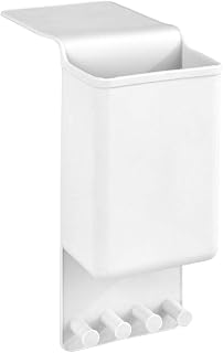 WENKO Soporte para plancha de pelo Ampio blanco - Soporte mural para plancha alisadora de pelo, fijar sin taladrar, Silicona, 10 x 36.5 x 6.5 cm, Blanco
